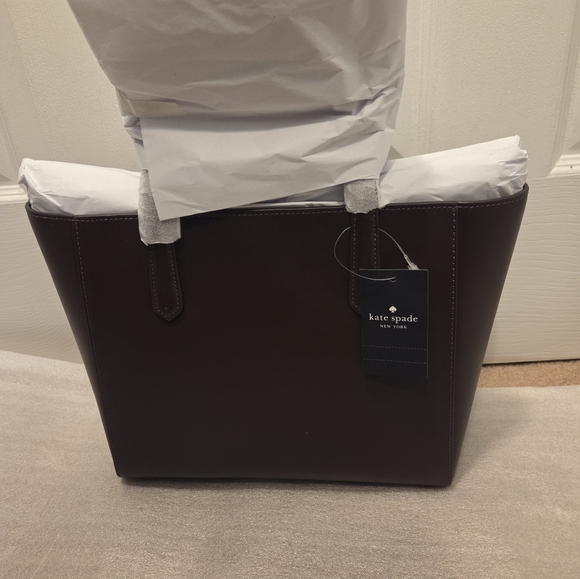 Kate Spade NWT Dark Brown Tote Bag. - Picture 4 of 8